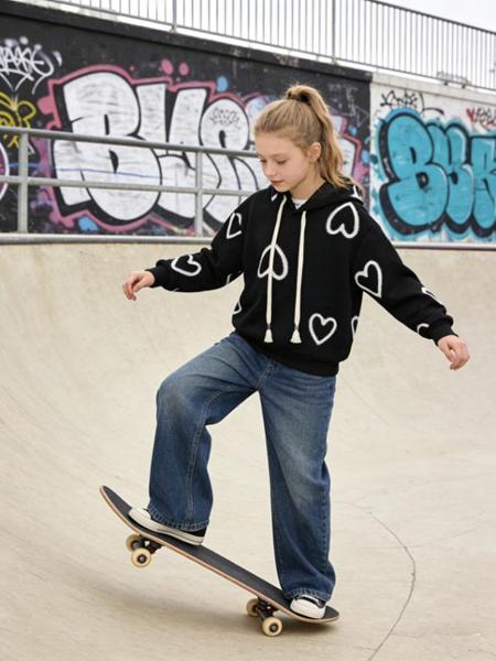 Худи Yalisi (110-160) 5848 black (деми)