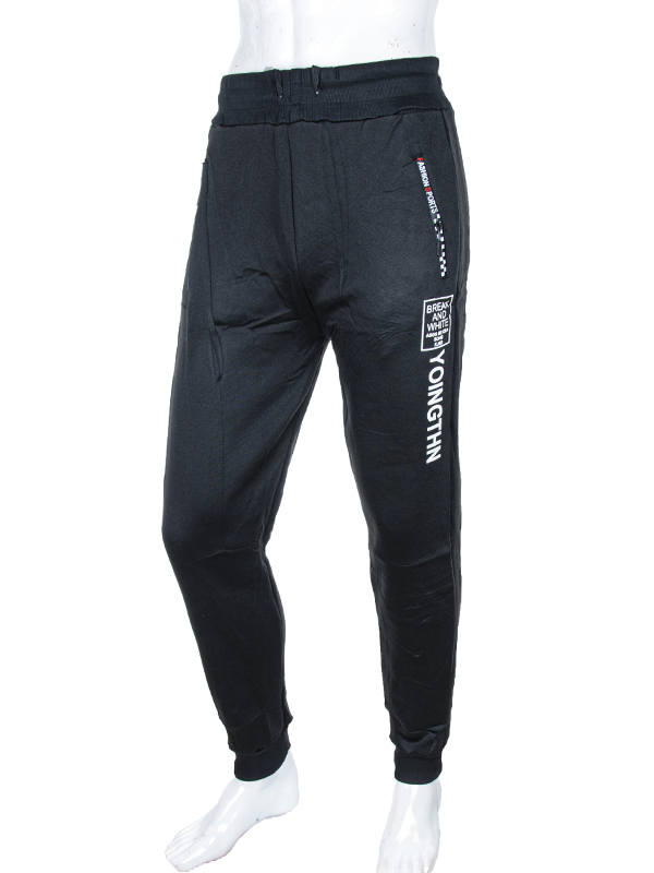 Штаны спорт CND2 (L-3XL) 4283-1001 black (зима)