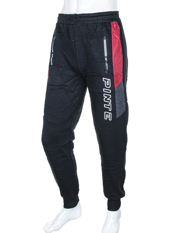 Штаны спорт CND2 (L-3XL) 4283-6128 black (зима)