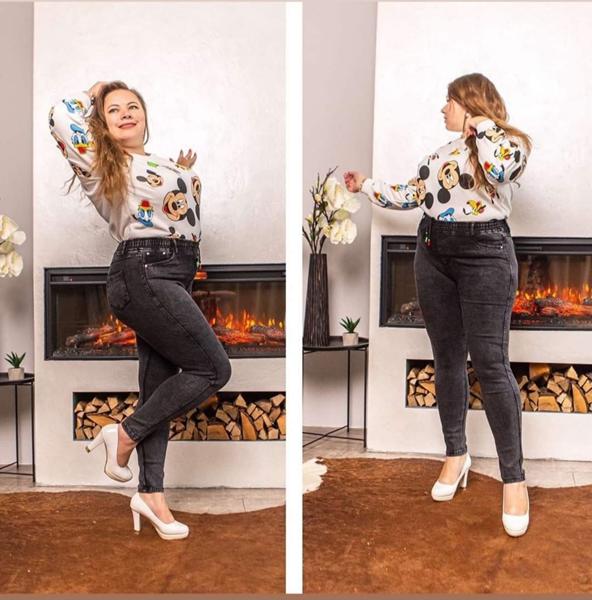 Джинсы Hoan (8XL-13XL) HN1001 grey (зима)