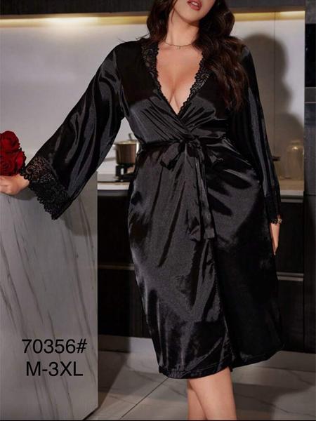 Халат Estima (M-3XL) 70356 black (деми)