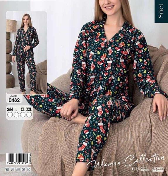 Пижама Estima (S-2XL) 0482 green (зима)