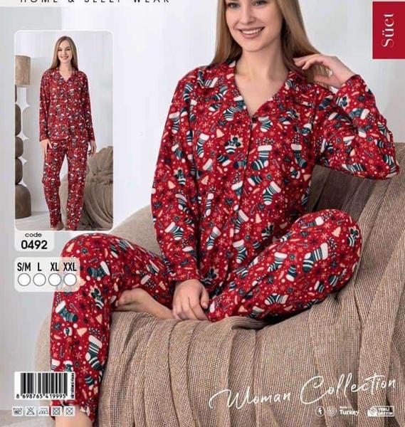 Пижама Estima (S-2XL) 0492 red (зима)