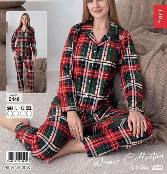 Пижама Estima (S-2XL) 0448 red-green (зима)