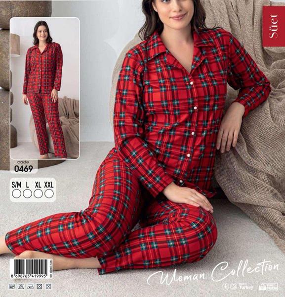 Пижама Estima (S-2XL) 0469 red (зима)