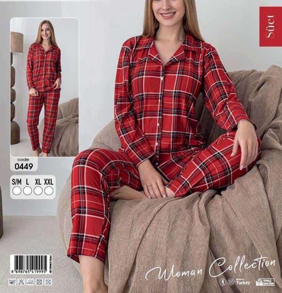 Пижама Estima (S-2XL) 0449 red (зима)