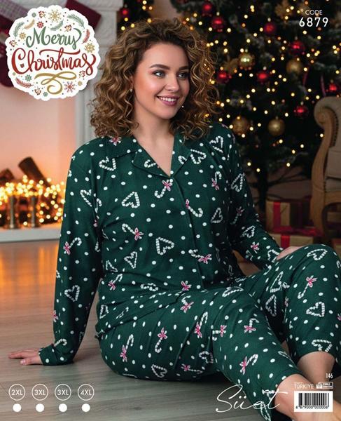 Пижама Estima (2XL-4XL) 6879 green (зима)