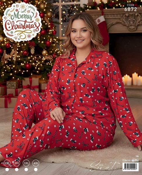 Пижама Estima (2XL-4XL) 6872 red (зима)