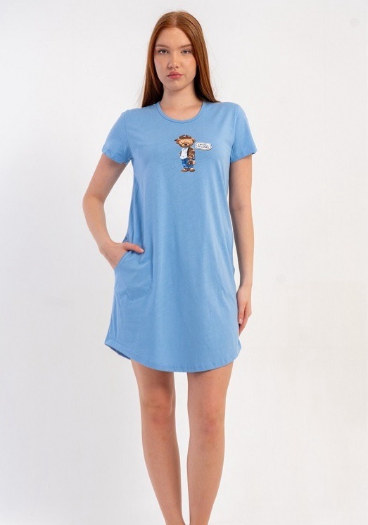 Ночнушка Trikotag (M-2XL) T57 l.blue (лето)