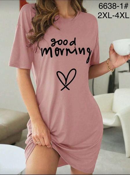 Ночнушка Anion (2XL-4XL) 6638-1 pink (лето)