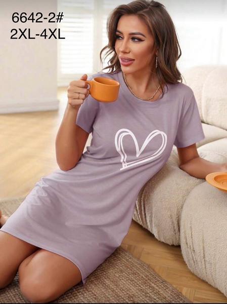 Ночнушка Anion (2XL-4XL) 6642-2 purple (лето)