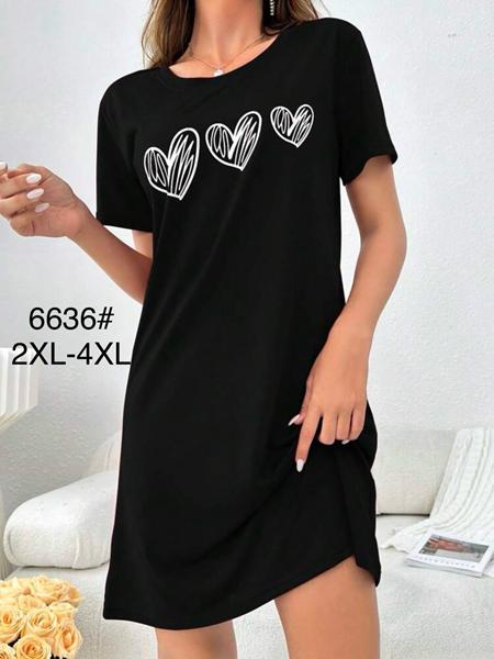 Ночнушка Anion (2XL-4XL) 6636 black (лето)