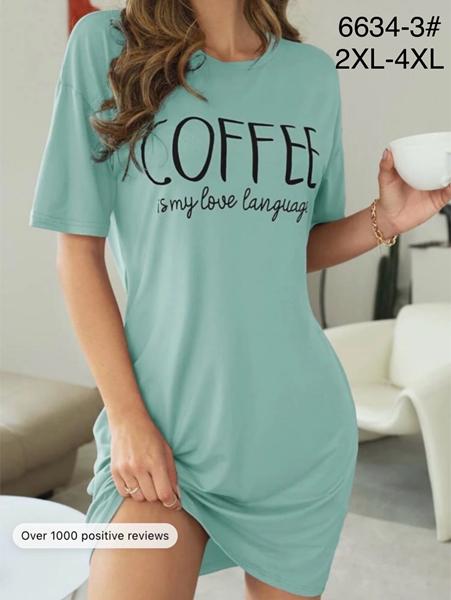 Ночнушка Anion (2XL-4XL) 6634-3 l.blue (лето)