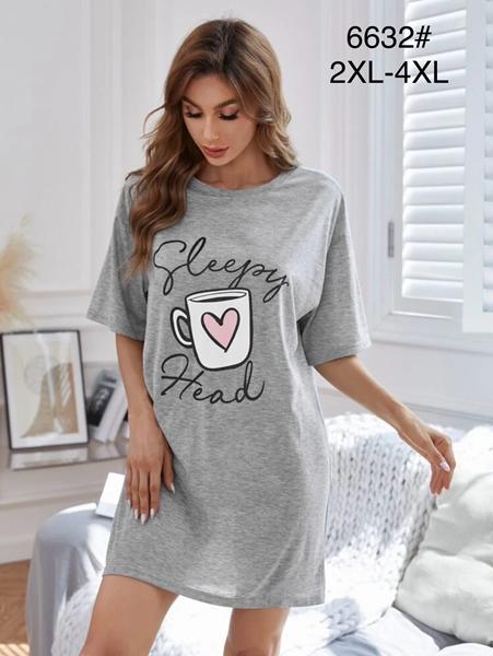 Ночнушка Anion (2XL-4XL) 6632 grey (лето)