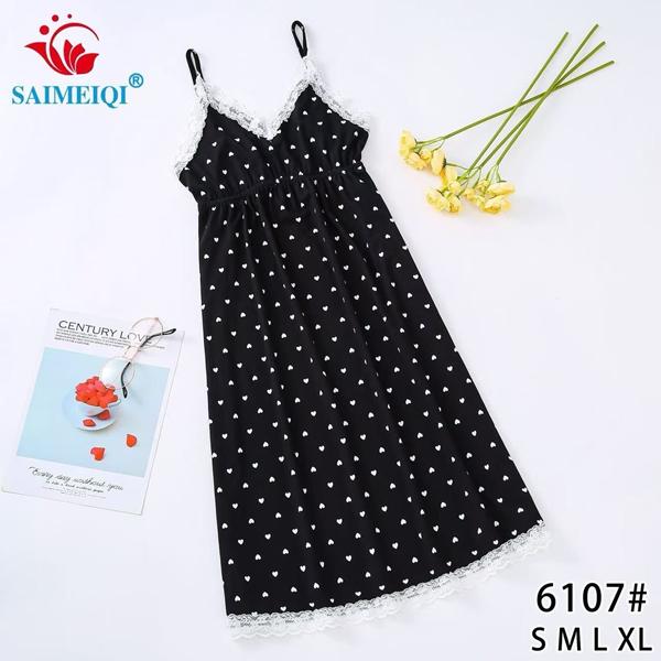 Ночнушка Estima (S-XL) 6107 black-white (лето)