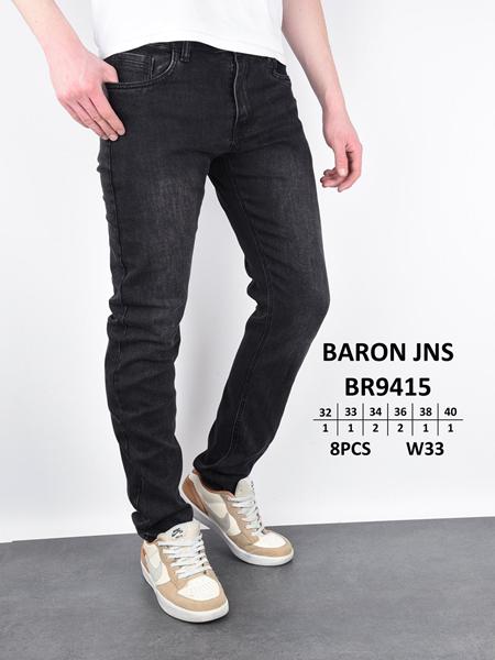 Джинсы Baron Jeans (32-40) BR9415 black (деми)