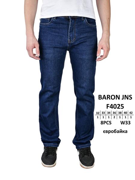 Джинсы Baron Jeans (32-42) F4025 blue (зима)