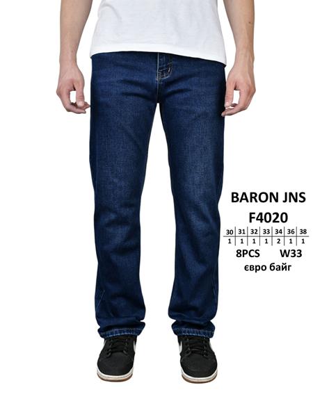 Джинсы Baron Jeans (29-38) F4020 blue (зима)