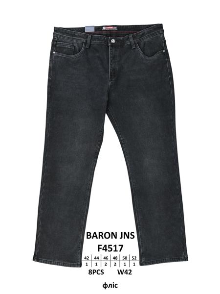 Джинсы Baron Jeans (42-52) F4517 black (зима)