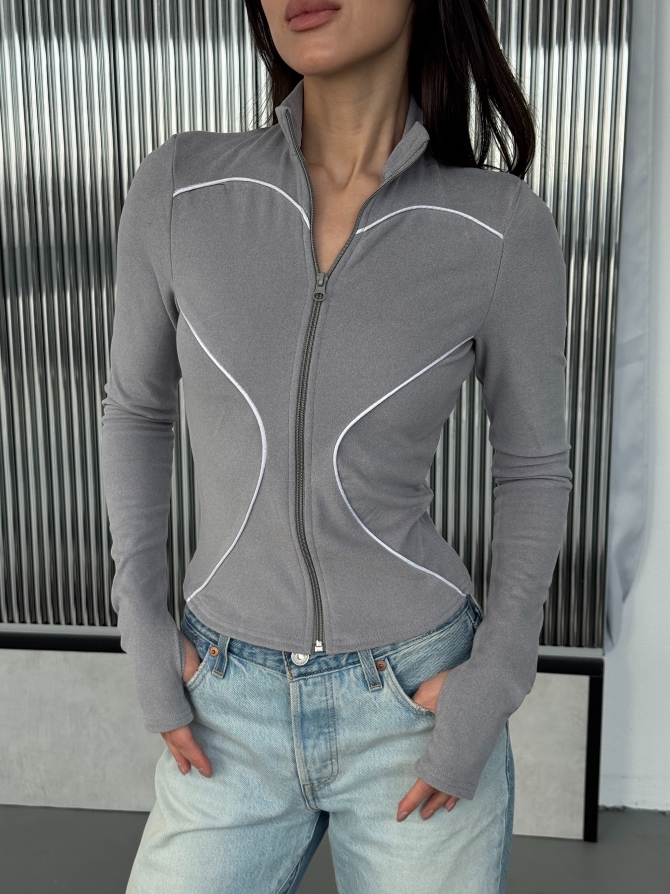 Кофта Arina (42-46) 1694 grey (деми)