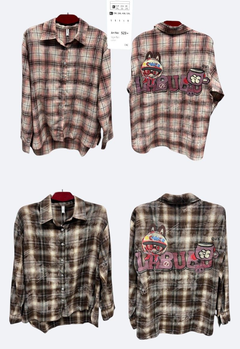 Рубашка BASE (XL-5XL) 523+ peach (деми)