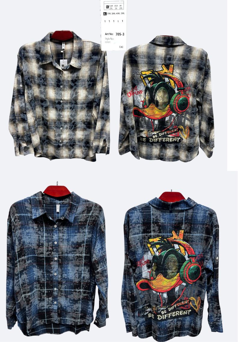 Рубашка BASE (XL-5XL) 705-3 blue (деми)