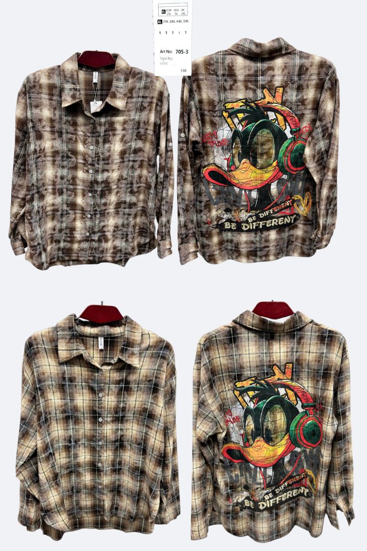 Рубашка BASE (XL-5XL) 705-3 brown (деми)