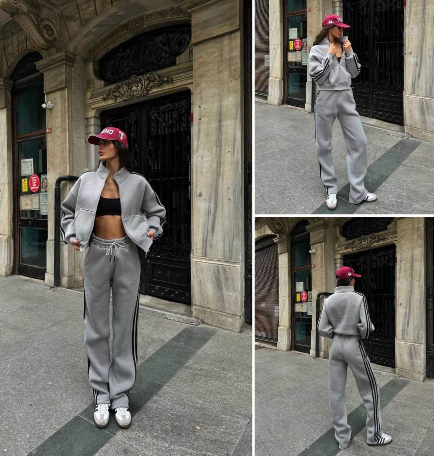 Костюм спорт Lora (S-L) LR949 grey (зима)