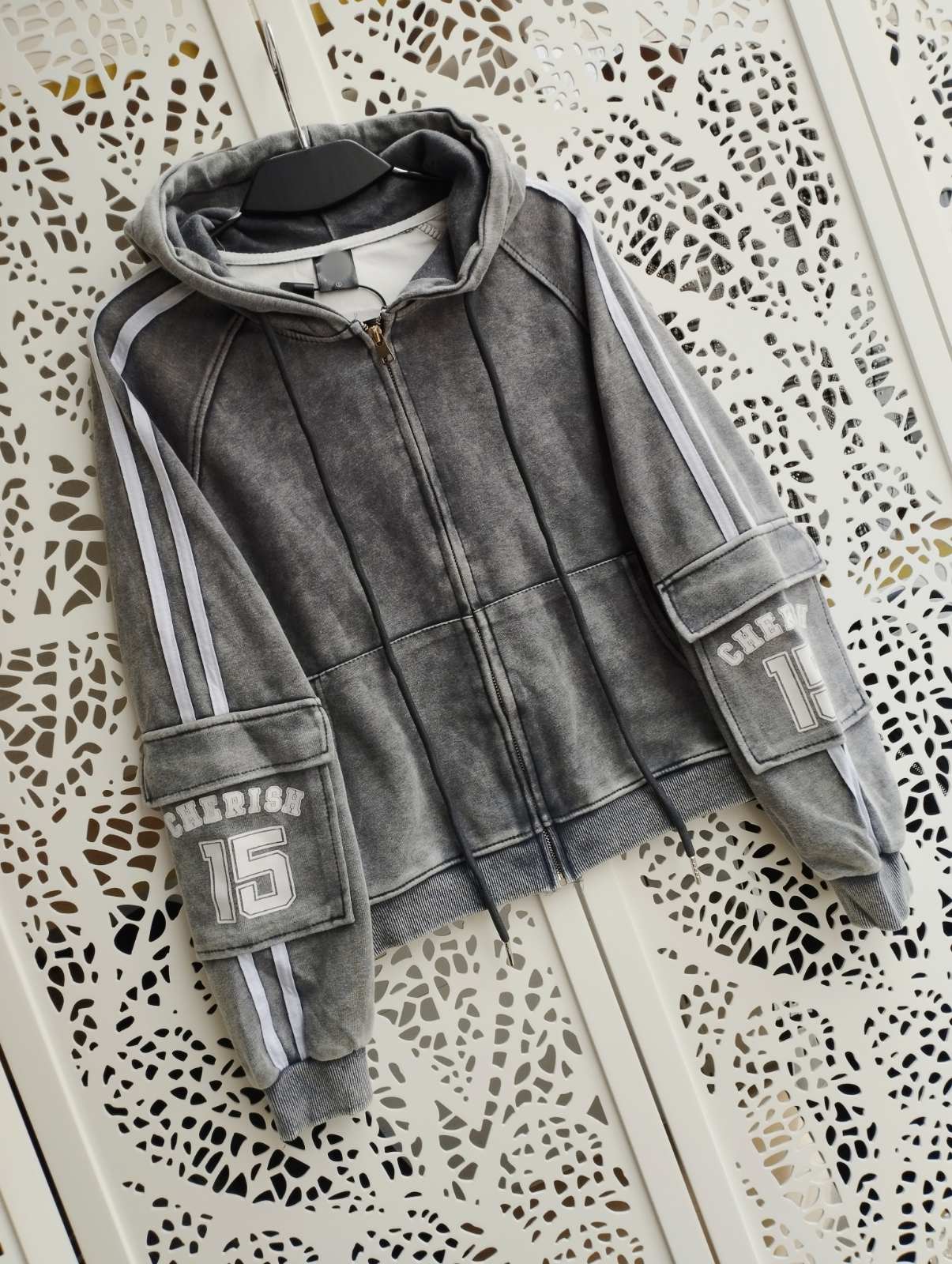 Кофта спорт Lora (42-46) LR953 grey (деми)