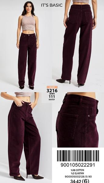 Джинсы Jeans Style (34-42) 3216-26W5-111 wine (деми)