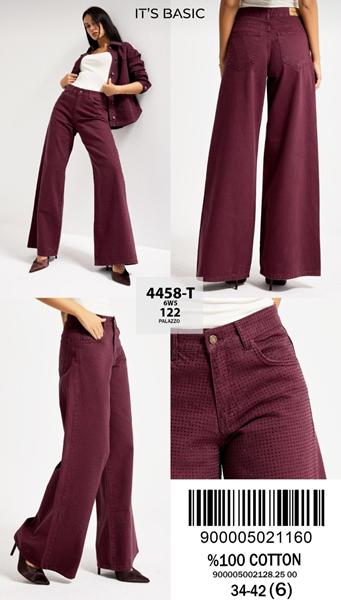 Джинсы Jeans Style (34-42) 4458T-6W5-122 wine (деми)