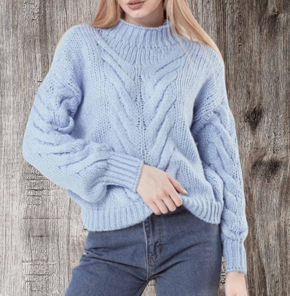 Свитер Lora (42-48) LR986 l.blue (зима)