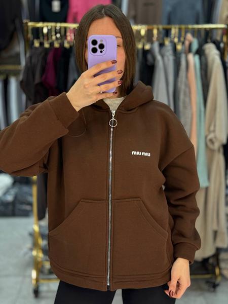 Кофта спорт Arina (42-48) 4252 brown (зима)