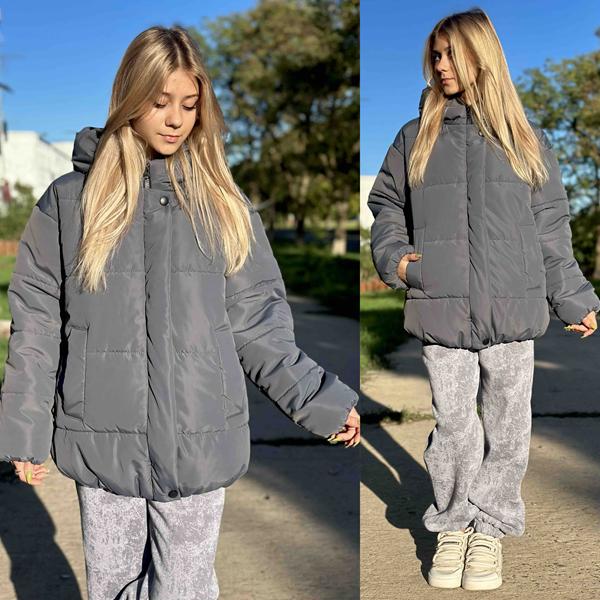 Куртка Karolina (32-42) KR365 grey (зима)
