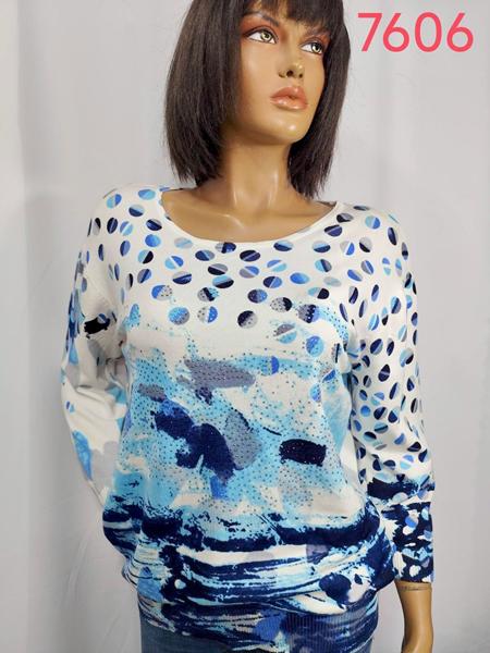 Свитер LIDA (3XL-4XL) 7606 blue (деми)