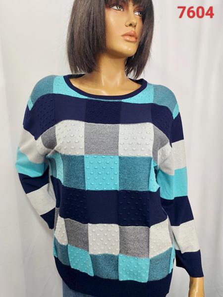 Свитер LIDA (3XL-4XL) 7604 blue (деми)