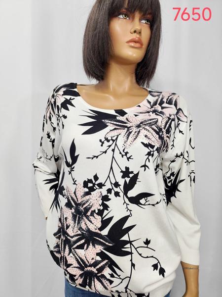 Свитер LIDA (XL-4XL) 7650 white-pink (деми)