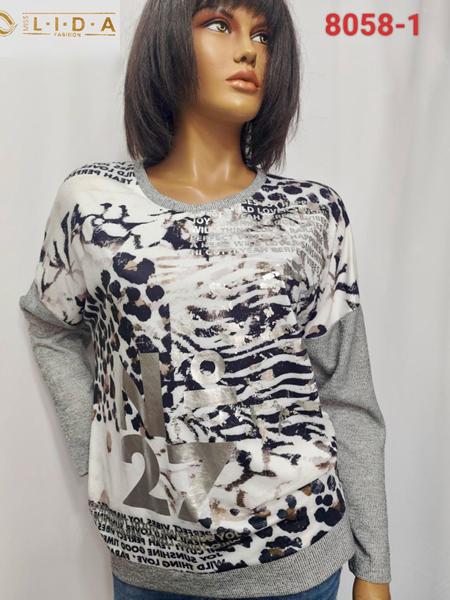 Свитер LIDA (52-62) 8058-1 grey (деми)