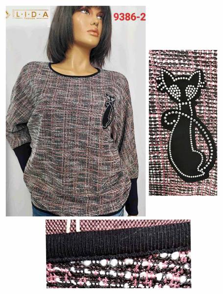 Свитер LIDA (52-62) 9386-2 pink (деми)