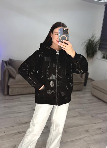 Кофта спорт S.Style (42-48) 602-2 black (зима)