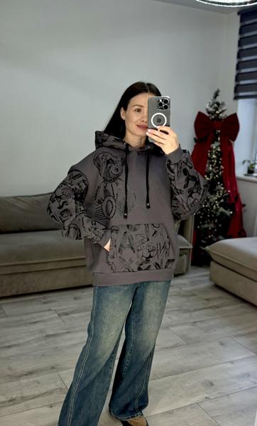 Худи S.Style (one size) 619 grey (зима)