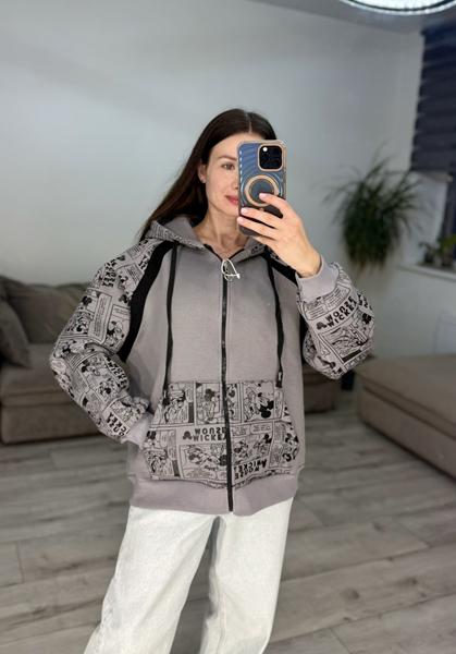 Кофта спорт S.Style (42-48) 621-1 grey (зима)