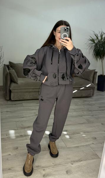 Костюм спорт S.Style (one size) 638-1 grey (зима)