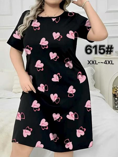 Ночнушка Estima (2XL-4XL) 615 black (лето)