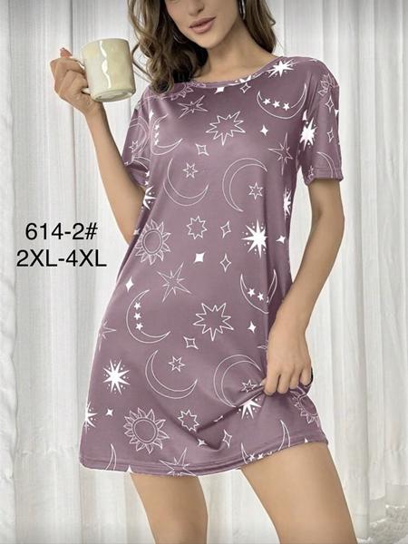 Ночнушка Estima (2XL-4XL) 614-2 d.pink (лето)