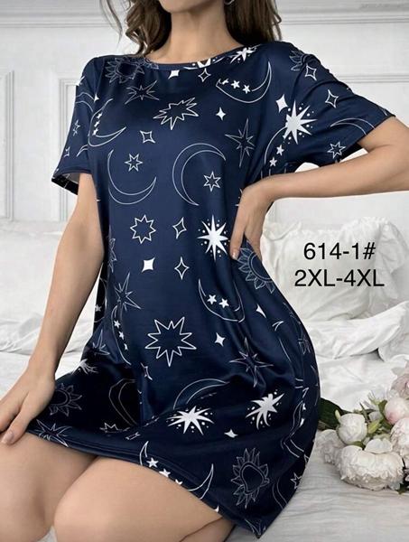 Ночнушка Estima (2XL-4XL) 614-1 blue (лето)