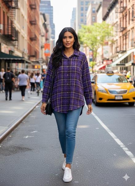 Рубашка Estima (3XL-6XL) 7753 violet (деми)