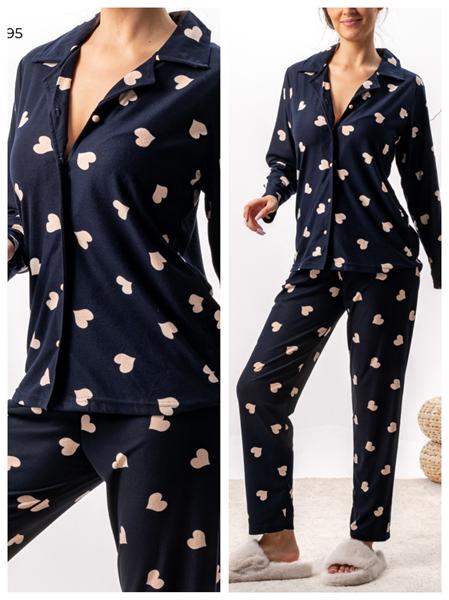 Пижама Vehuiah (S-2XL) 0195 navy (зима)