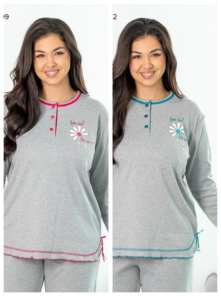 Пижама Vehuiah (S-XL) VH88 grey-pink (деми)