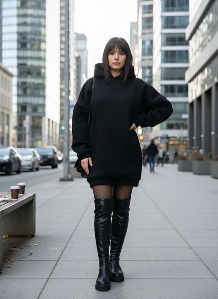 Худи Mary Brand (46-50) 454 black (зима)